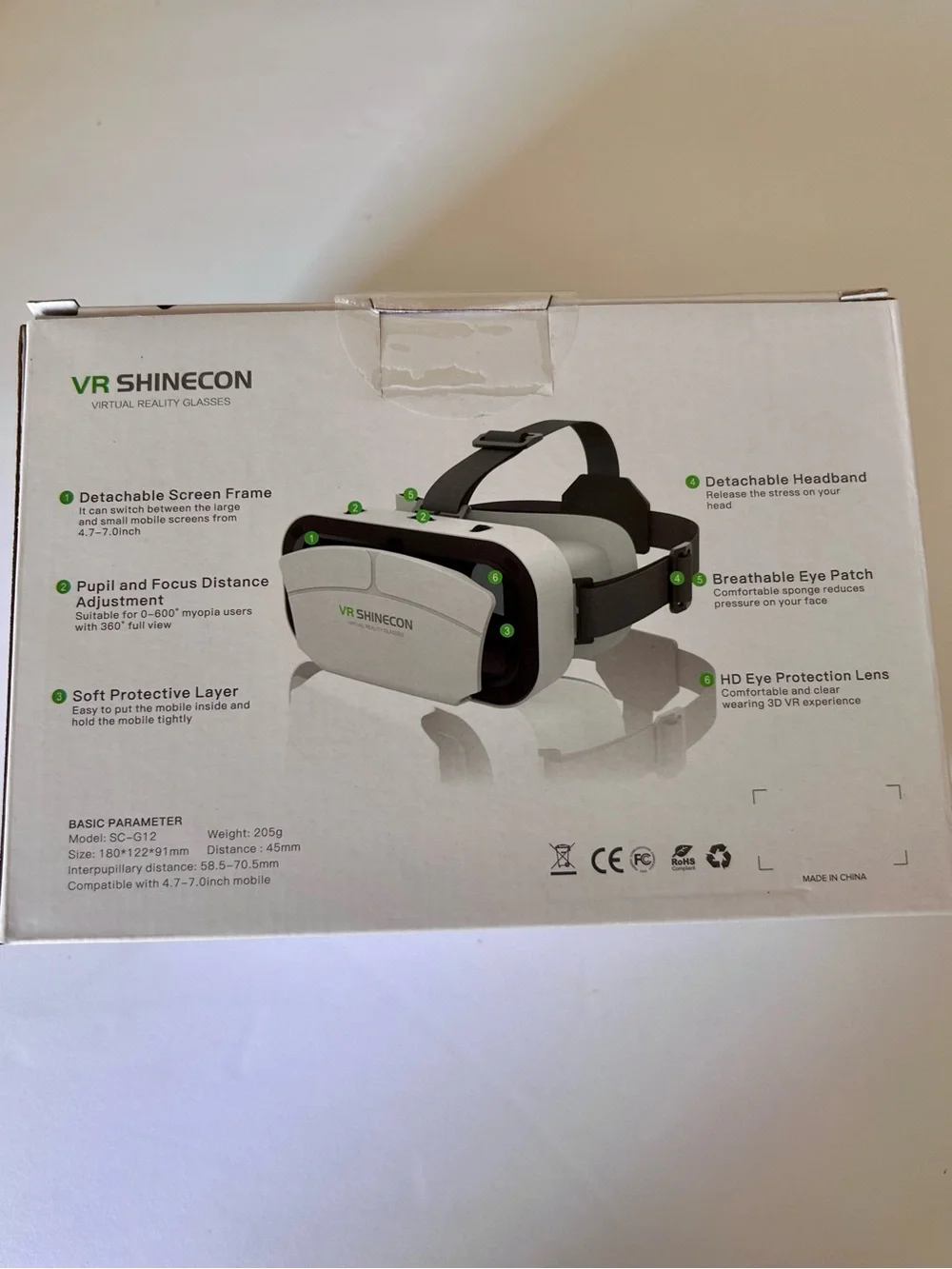 SC-G12 White VR Headset